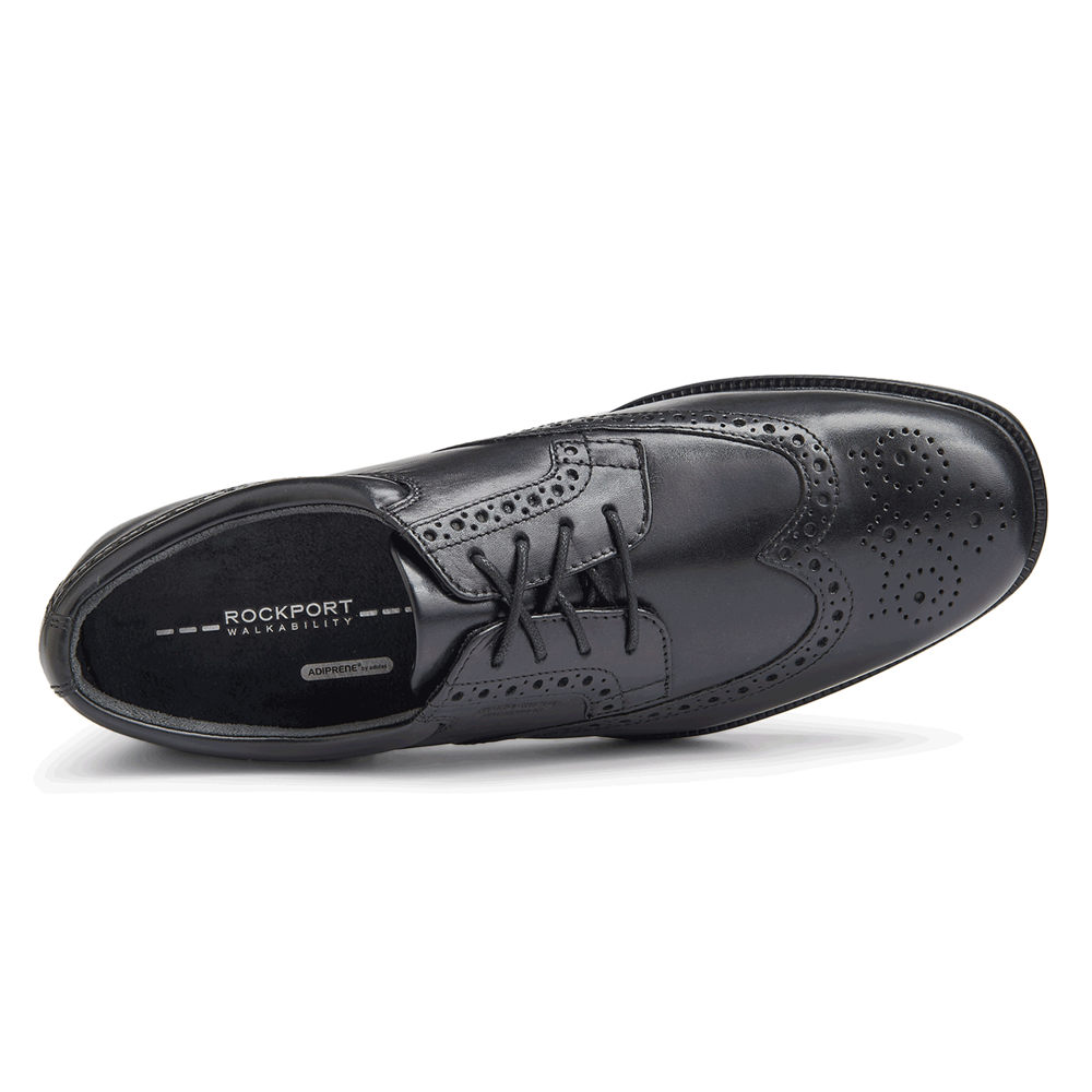 Rockport Singapore Mens Dress Shoes - Lead the Pack Waterproof Wingtip Black - OW5630982